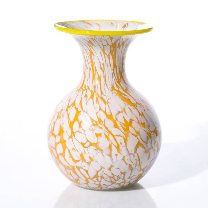 Vase Bud - Gold Wisp pour la vente par Clink Glassworks