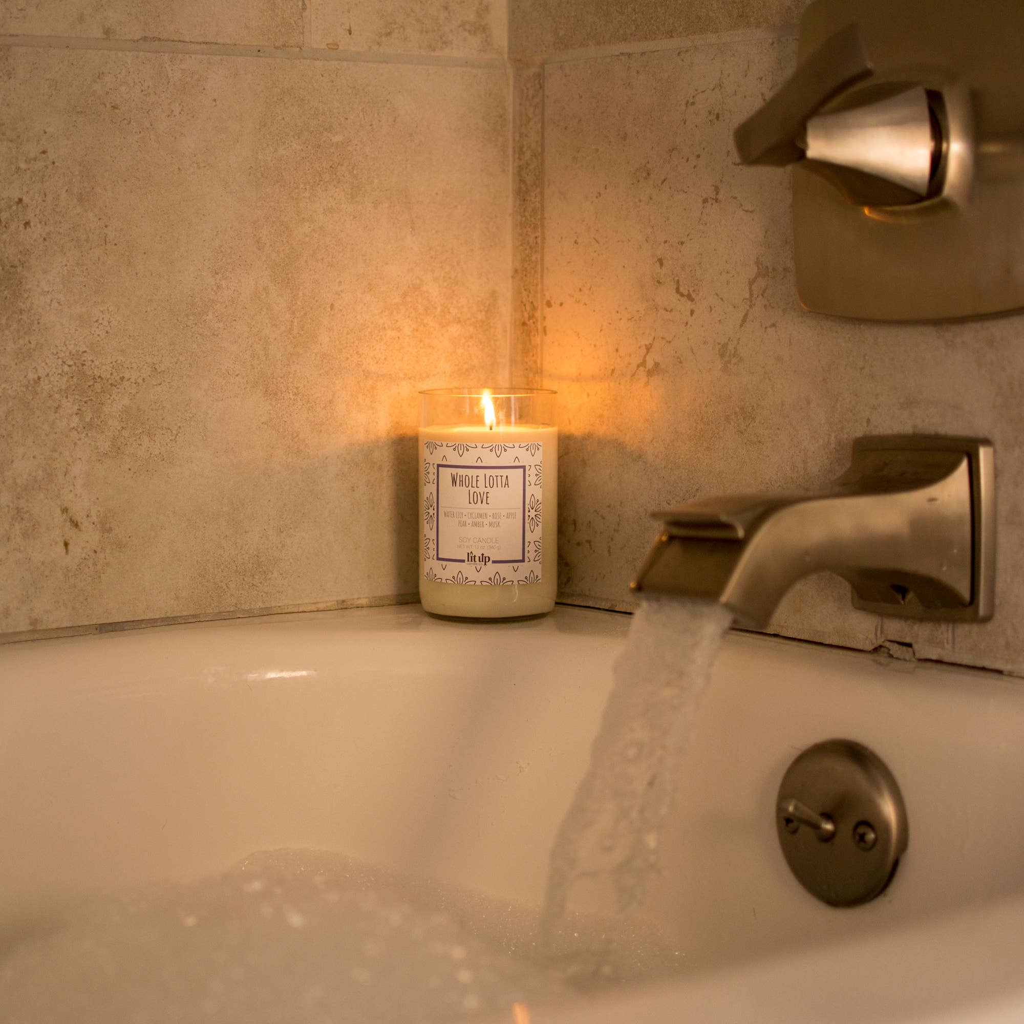 Lit Up Candle Co. - Wholesale Jar/Filled Candle - Whole Lotta Love scented 12 oz. soy candles in wine bottles6