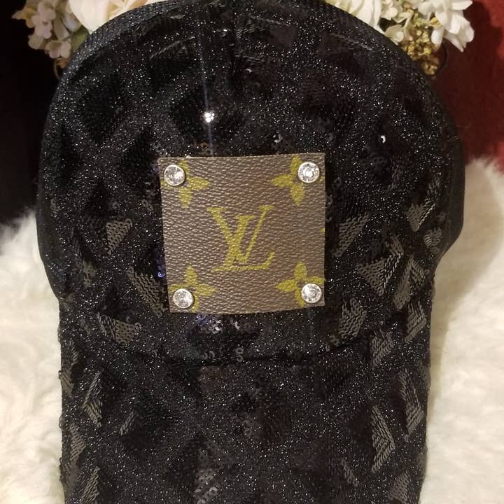 Upcycled LV geometric sequence cap for wholesale by Upcycled Always & Forever accessories