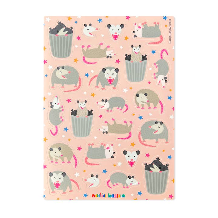 Awesome Possum 5x7 Sticker Sheet for wholesale by Nadia Hassan