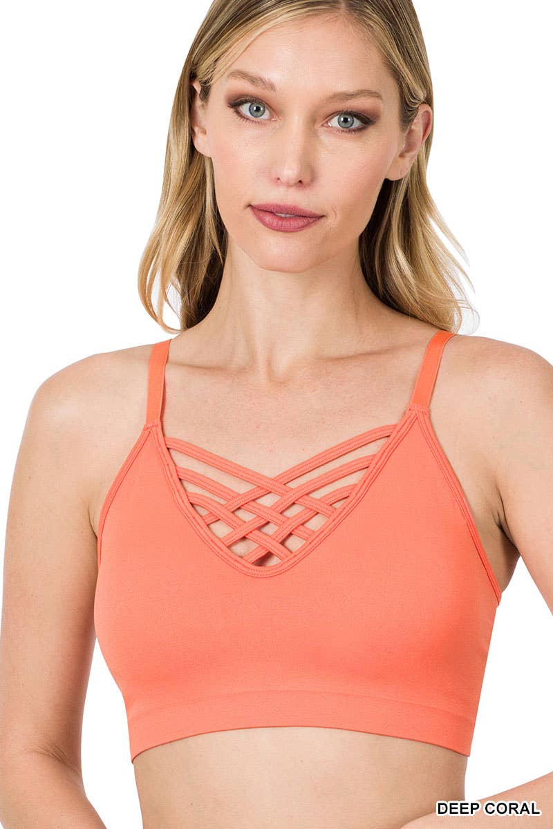 VERDE BRILLANTE - 111322 Bralette de rejilla con almohadillas de sujetador extraíbles de venta al por mayor en Faire22