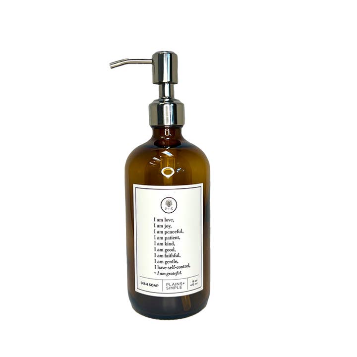 Plains + Simple - Wholesale Soap Dispenser - I Am Kind Amber Glass Reusable Soap/Lotion Dispenser6