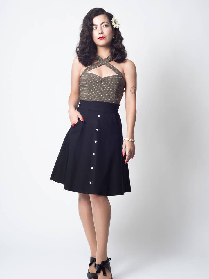 Gonna Lola - Nera per la vendita all'ingrosso da parte di Putré-Fashion