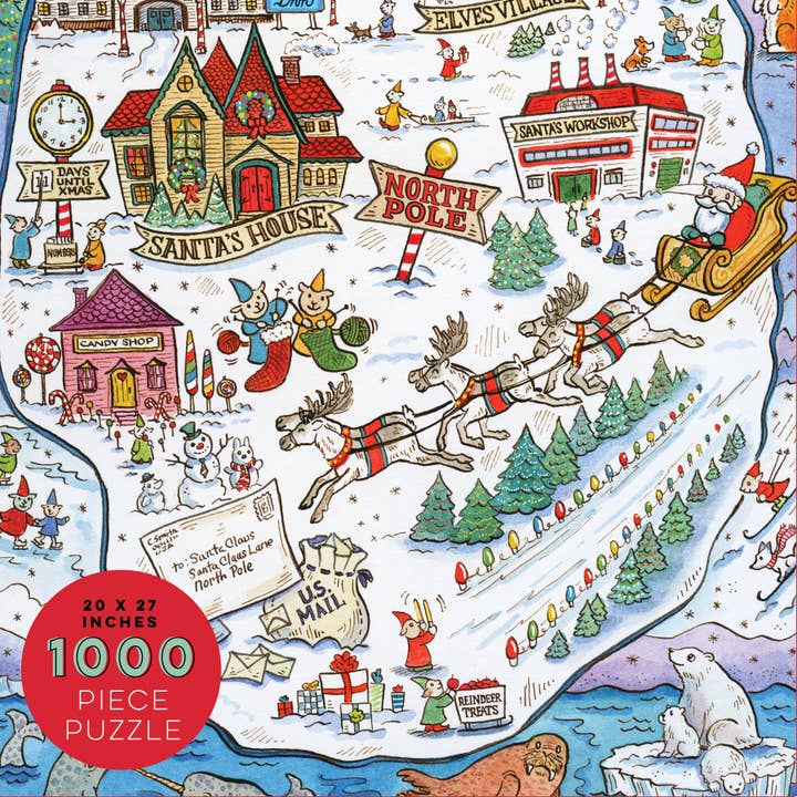 1000 Piece Greetings From The North Pole Christmas Jigsaw for wholesale by TF Publishing - Paper Goods