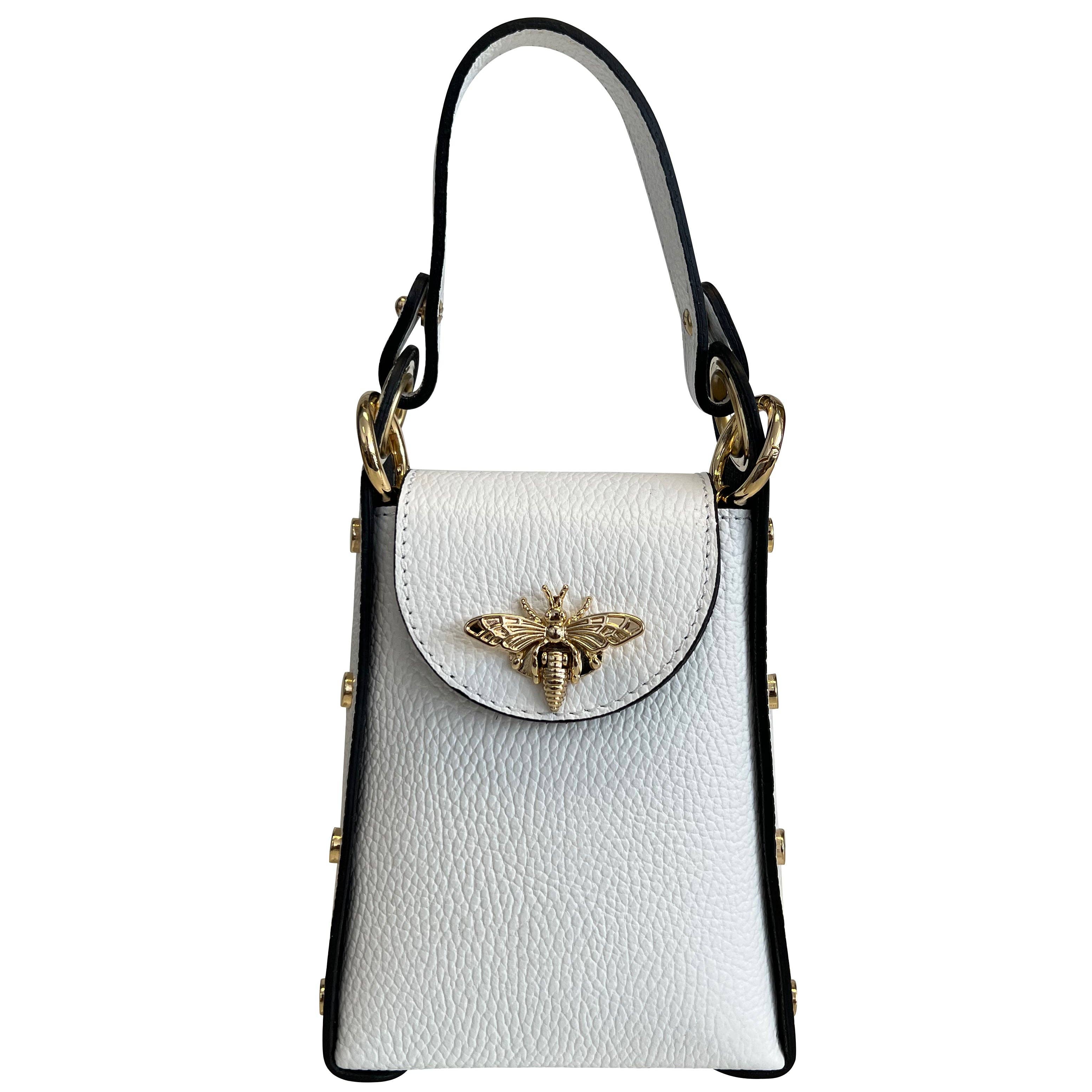 MODARNO - Wholesale Top Handle Bag - Women's - Modarno mini bag in genuine leather dollar with bee-shaped l5