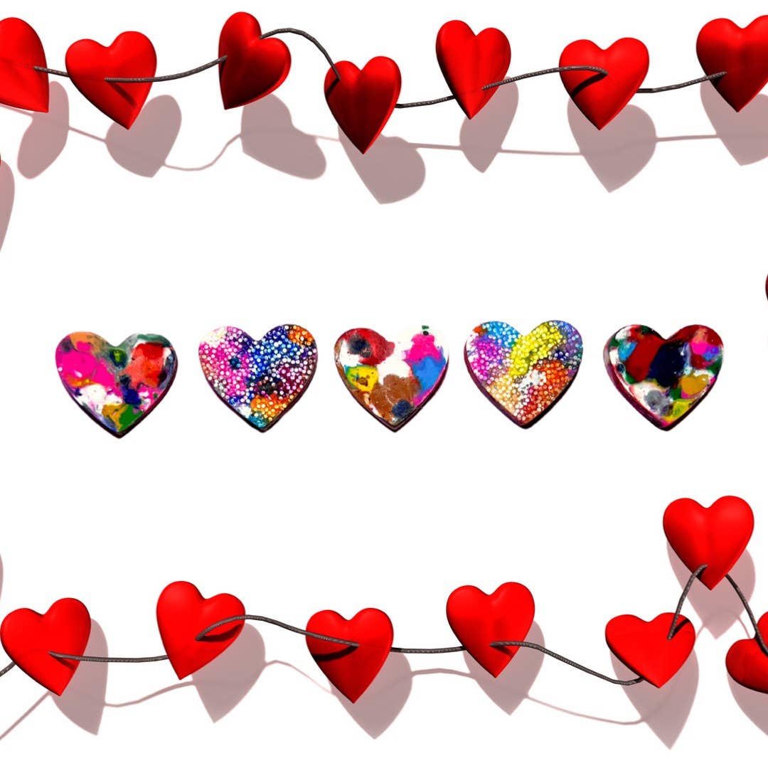 Cre8ive Crayonz - Vente Crayon – enfant et bébé - Boîte-cadeau multicolore en forme de crayon en forme de cœur1