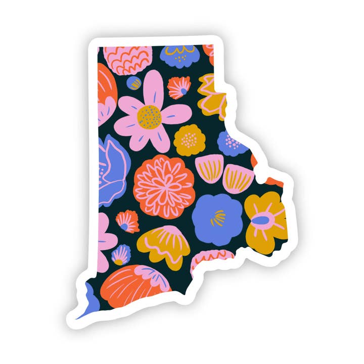 Rhode Island Sticker - Colorful Flower for wholesale by Big Moods