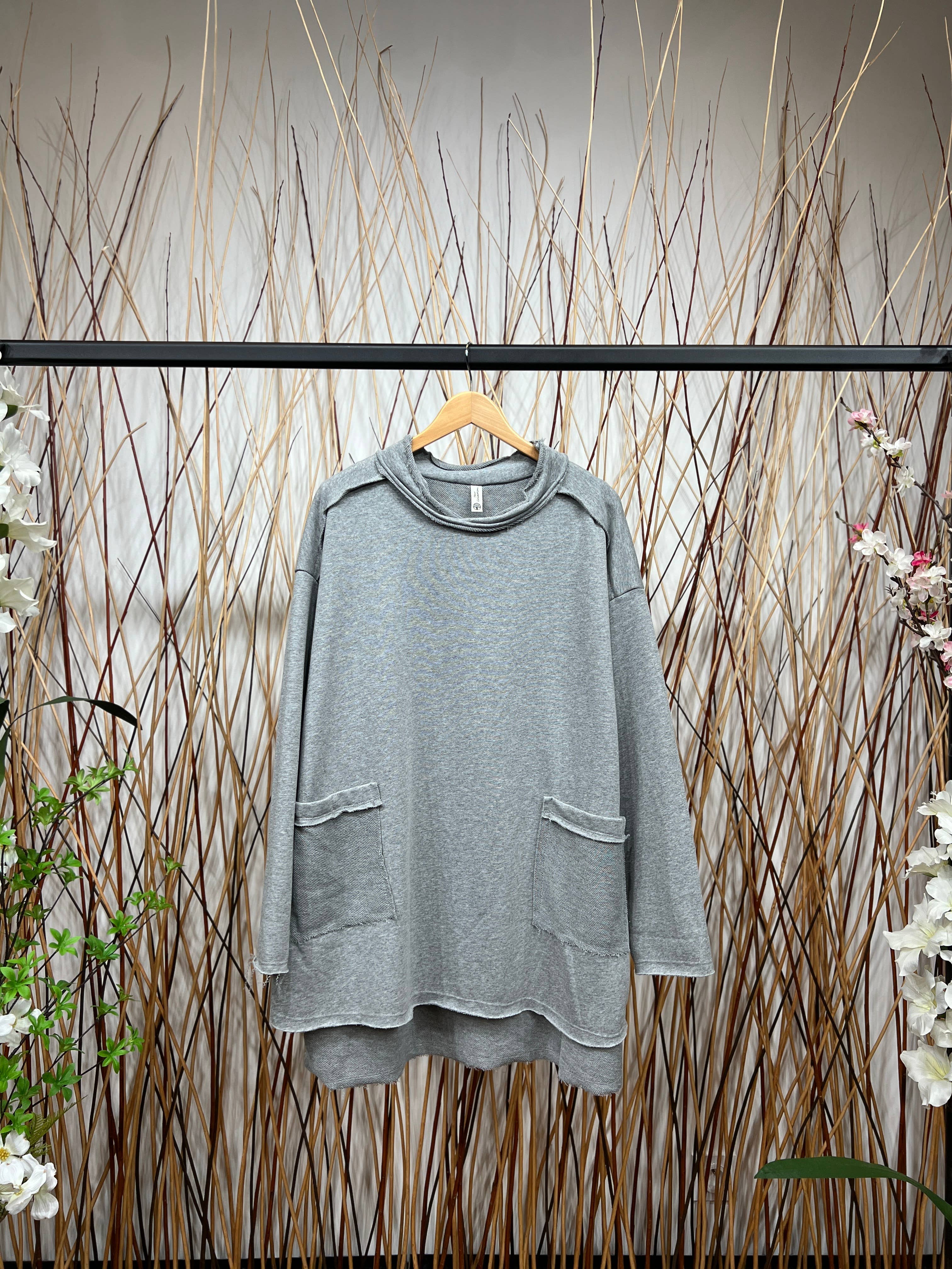 L'Emotion - Wholesale Sweatshirt - Women's - Cotton Large Functional Pockets Tunic Sweatshirt    7