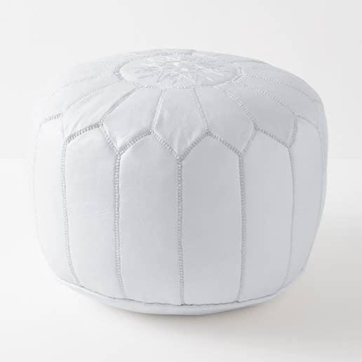 Moroccan Leather Foot Stool Ottoman, Handmade Pouf for wholesale by DarKech