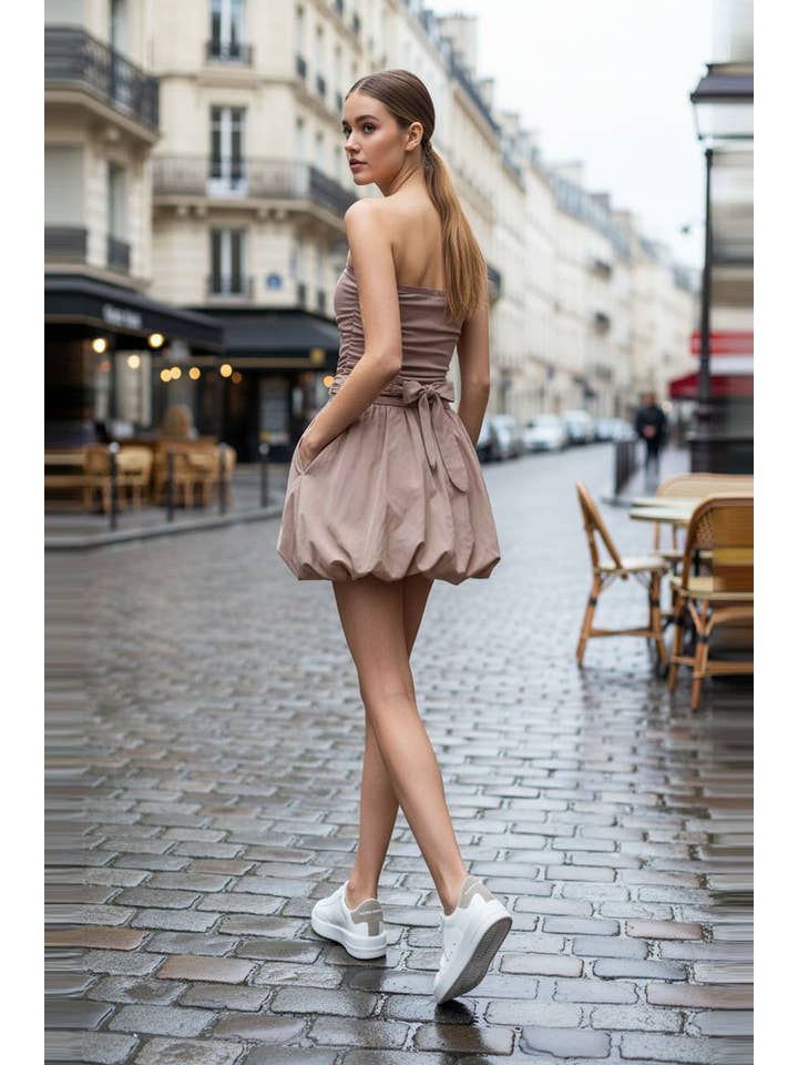 VAVA by Joy Han - Wholesale Dress - Women's - TUBE BUBBLE DRESS W/TWISTED ROPE BELT17