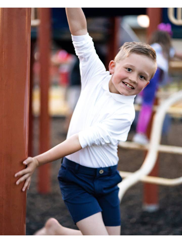 The Yellow Lamb - Wholesale Shorts - Kids - TYL Scholar Flat Front Shorts in Performance Navy