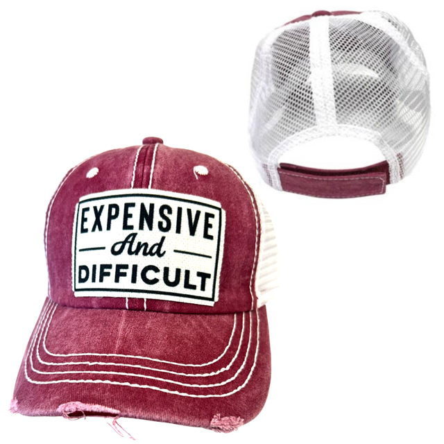 dkhandmade - Wholesale Trucker Hat - Unisex - EXPENSIVE AND DIFFICULT | UNISEX HAT | DISTRESSED6