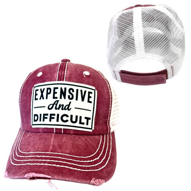 dkhandmade - Wholesale Trucker Hat - Unisex - EXPENSIVE AND DIFFICULT | UNISEX HAT | DISTRESSED6