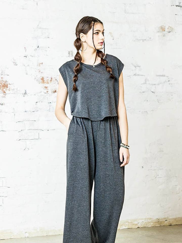 Plus Open Front Wide Leg Jumpsuit - NJ1008P_ for wholesale by noflik