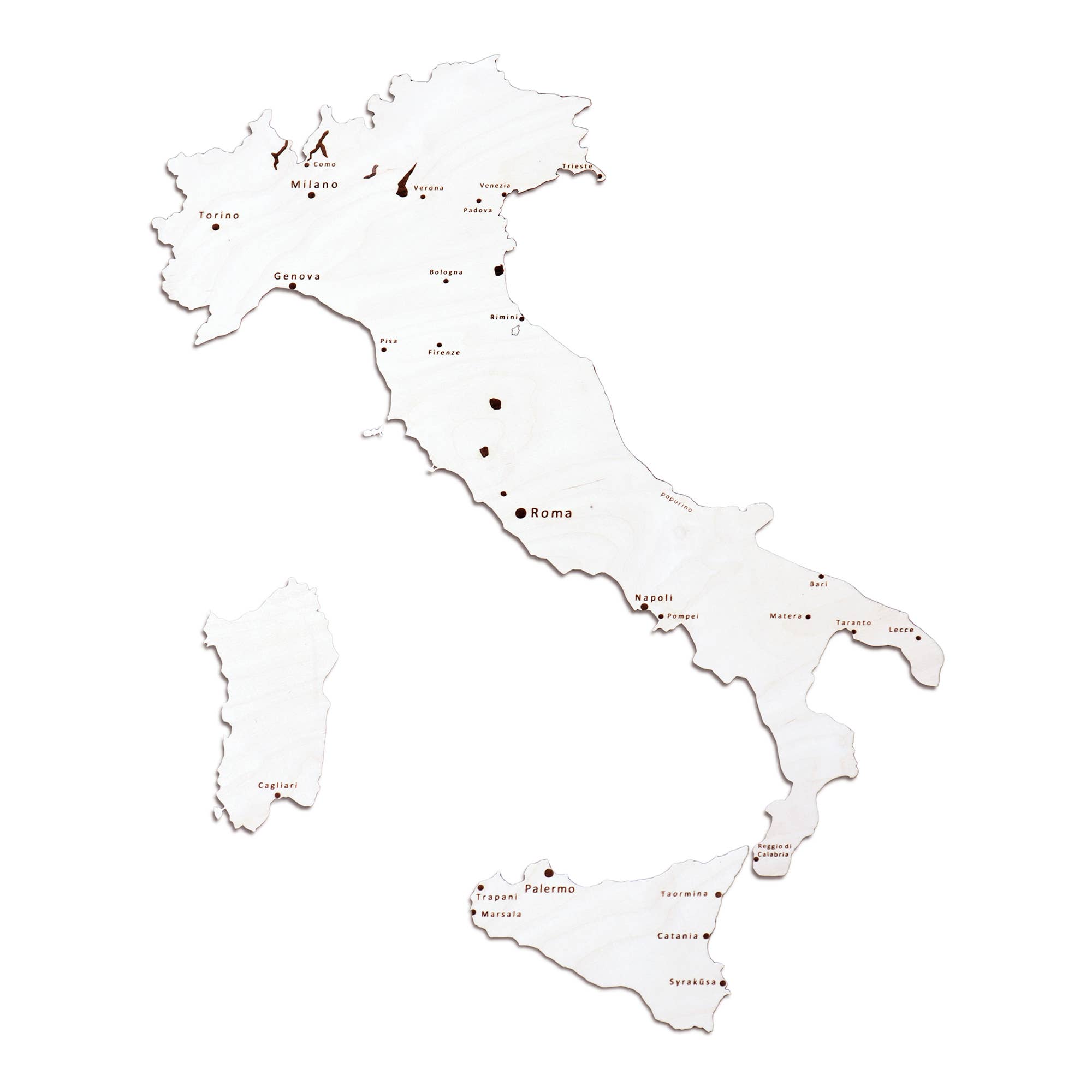 Papurino - Wholesale Wall Accent - Wooden Map of Italy1