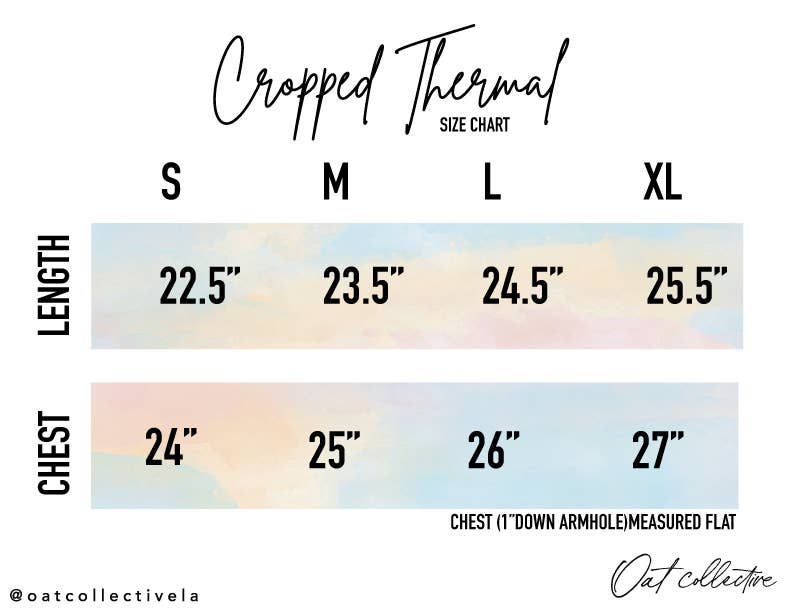 OAT COLLECTIVE - Wholesale Graphic Sweatshirt - Women's - PREMIUM BASIC Cropped Thermal Vintage Pullover 8