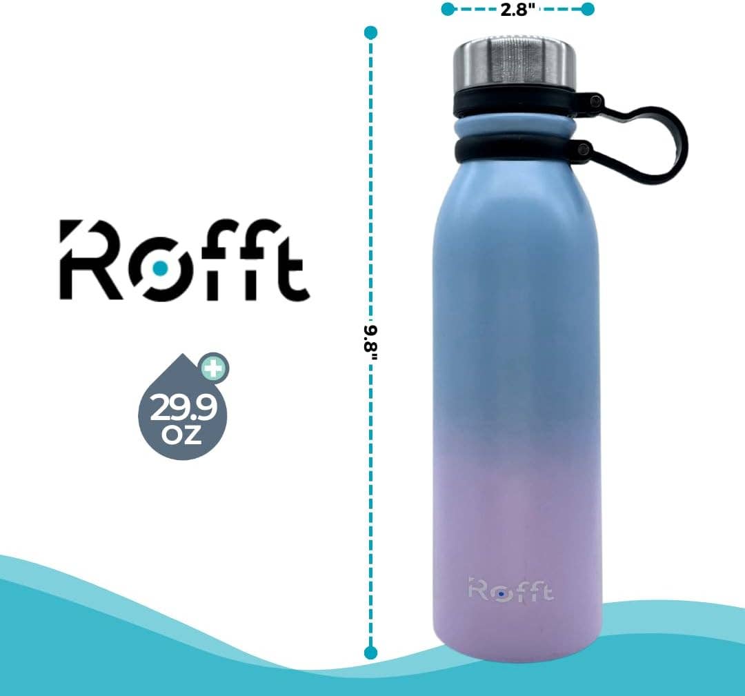ROFFT USA LLC - Wholesale Water Bottle - 20 oz Insulated Water Bottle - Leak Proof, Stainless Steel, Thermo Bottle for Hot and Cold Drinks, Double Wall Insulation, Portable Water Flask for Travel, Outdoor3