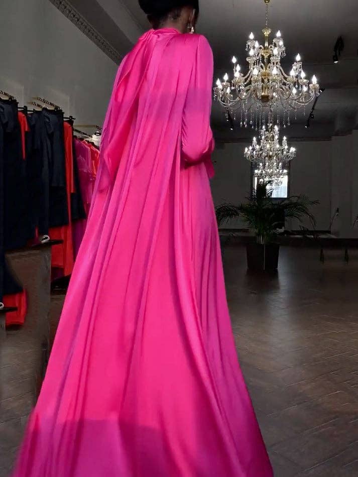 FurDecoration - Wholesale Dress - Women's - A-Line High Neck Pleated Long Sleeve Blouse2