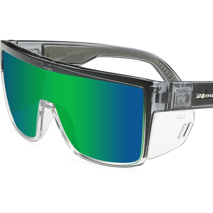 Sécurité Buzz Bomb - Cristal Miroir Vert Polarisé pour la vente par Under The Sun Originals / Bomber Eyewear