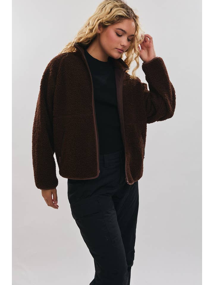 LE LIS - Wholesale Fleece - Women's - RAGLAN SLEEVE MOCK NECK FLEECE JACKET2