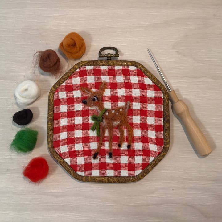 Reindeer Painting With Wool DIY Kit for wholesale by Plum Diddle