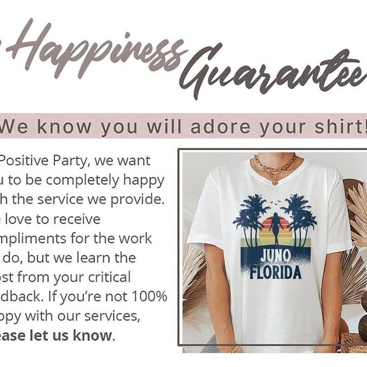 PositiveParty - Wholesale Screen Printed T-Shirt - Women's - Juno Florida Shirt, Born In Juno Florida Gift9
