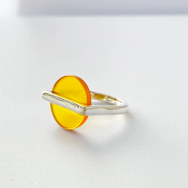 Anello Xalapa - Argento 925 - Calcedonio Giallo per la vendita all'ingrosso da parte di TALISMAS BIJOUX