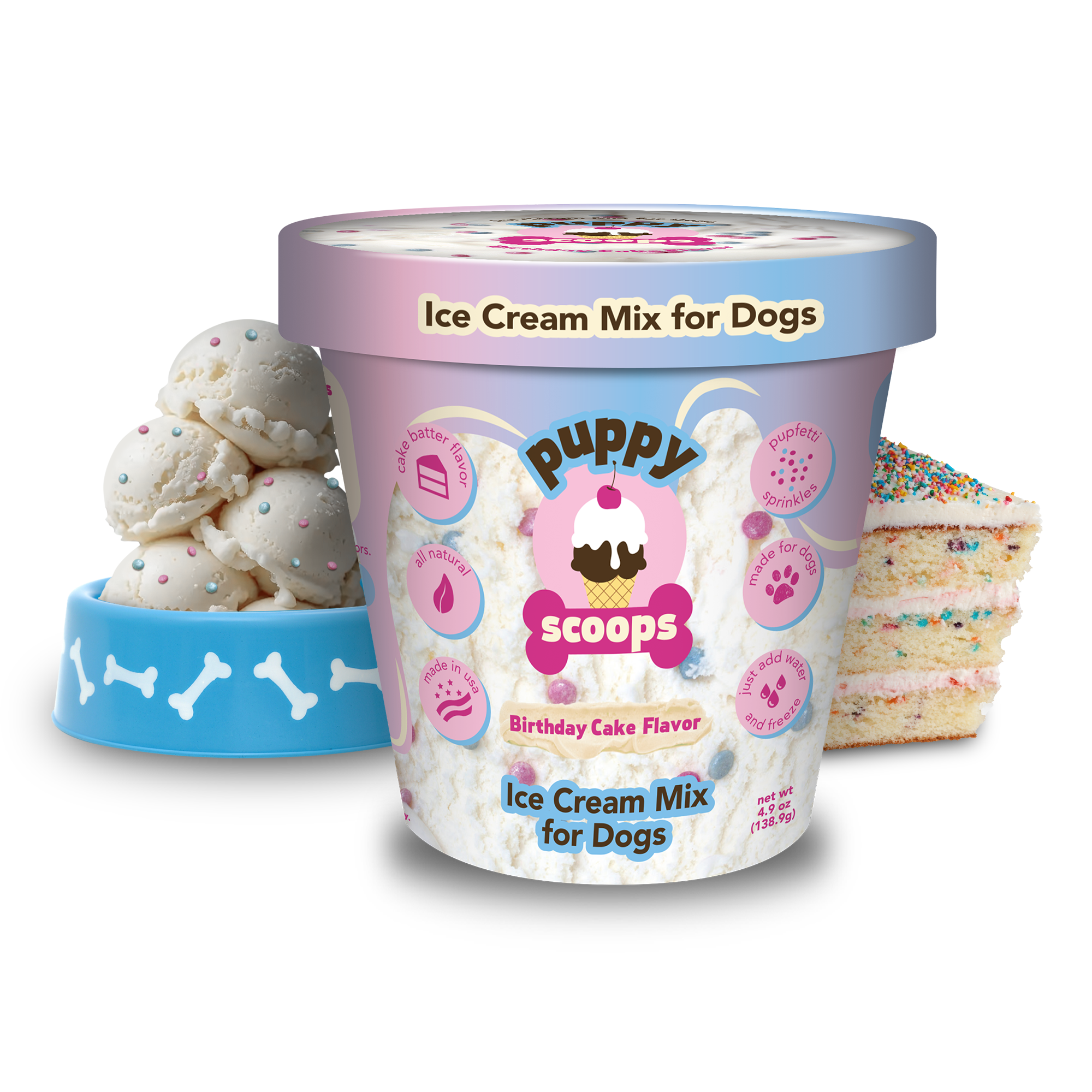 Puppy Cake LLC - Wholesale Pet Treats - Dog - Puppy Scoops Ice Cream Mix for Dogs0