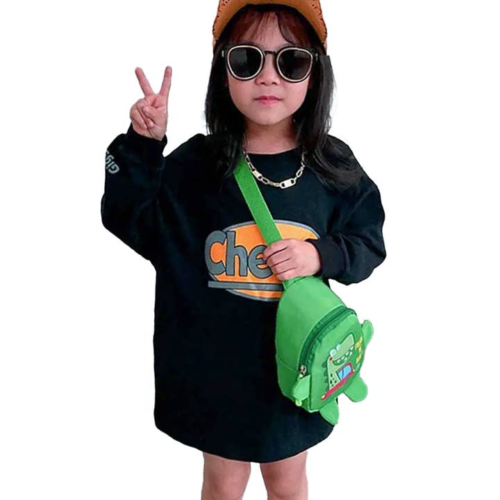 Cap Zone - Wholesale Crossbody bag – kids - Kids Dinosaur Polyester Fabric Mini Sling Bag1