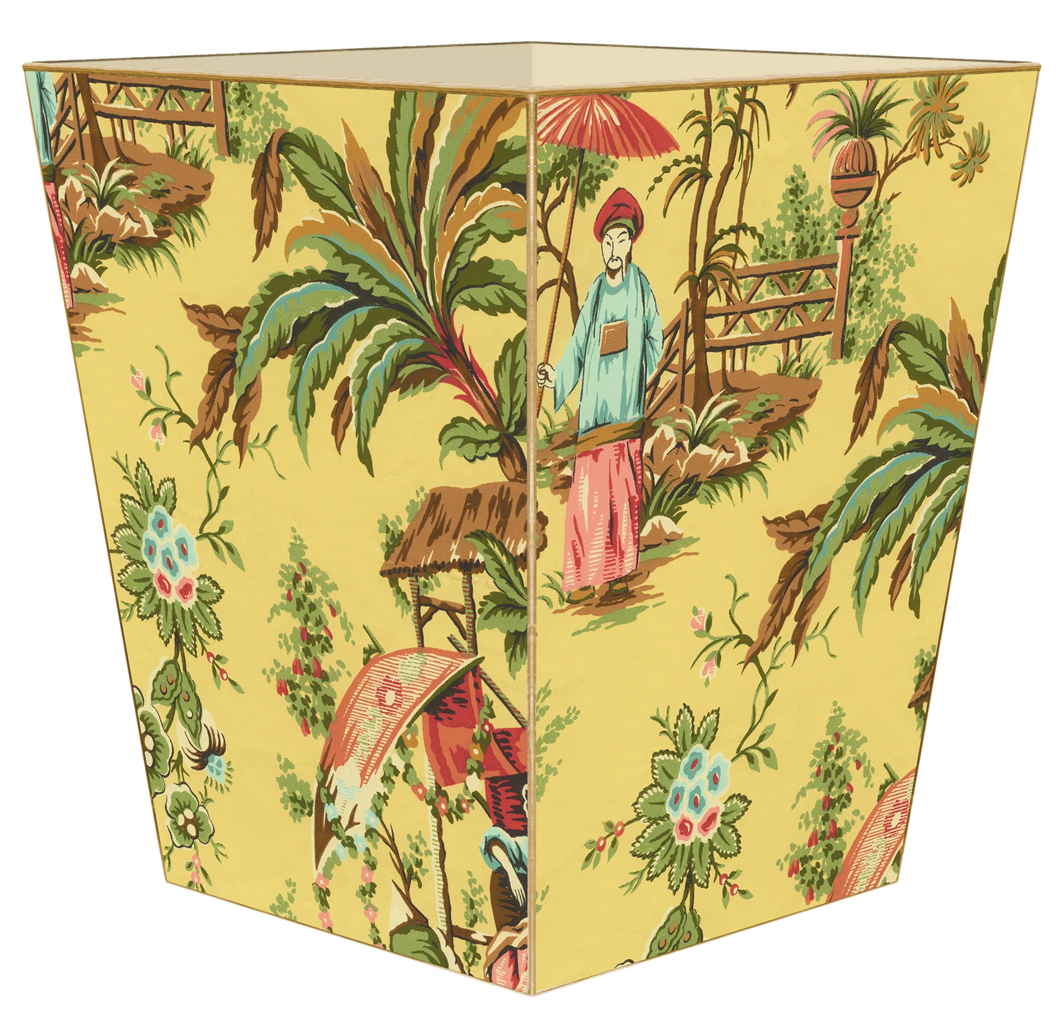 Marye-Kelley - Vente Poubelles/Corbeilles - Corbeille à papier jaune Chinoiserie1