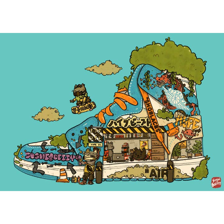 Hype Shoe Postcard for wholesale by sushiboiiiyy