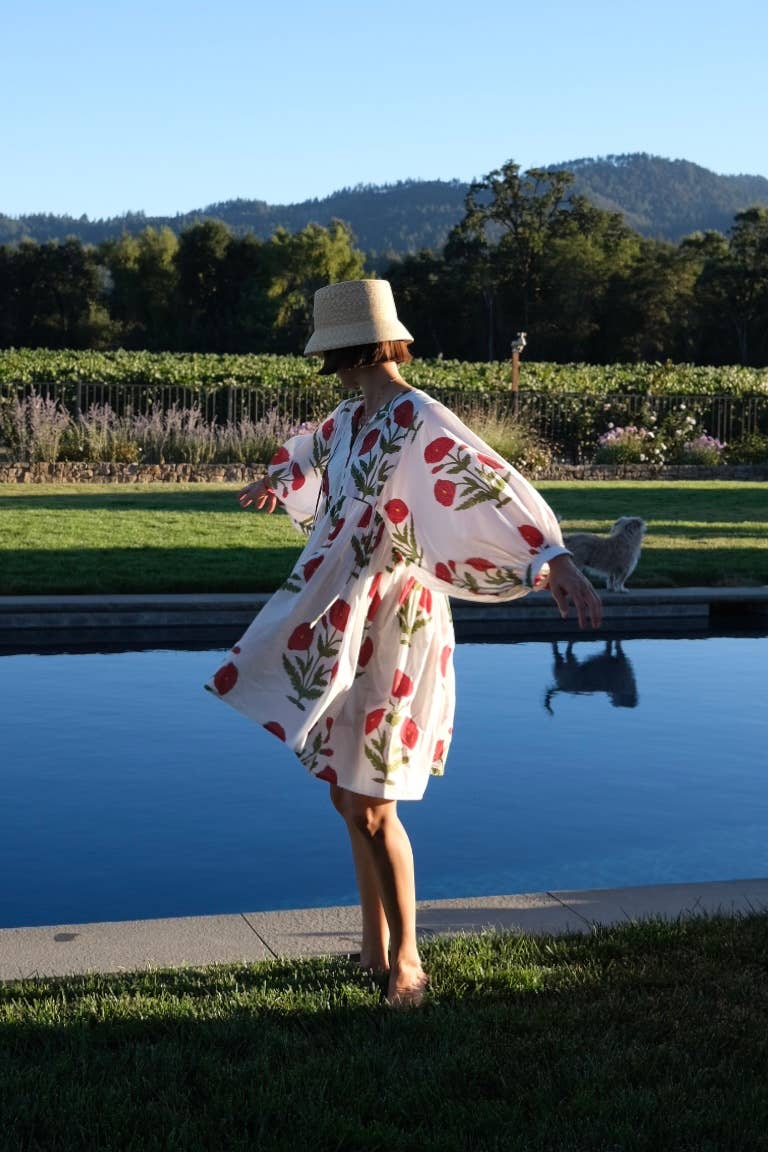 Maison Marigold - Wholesale Dress - Women's - Taj Mini Dress Red Flower1