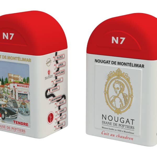 Nougat de Montélimar tendre - Borne métal -175g pour la vente par Nougat Diane De Poytiers
