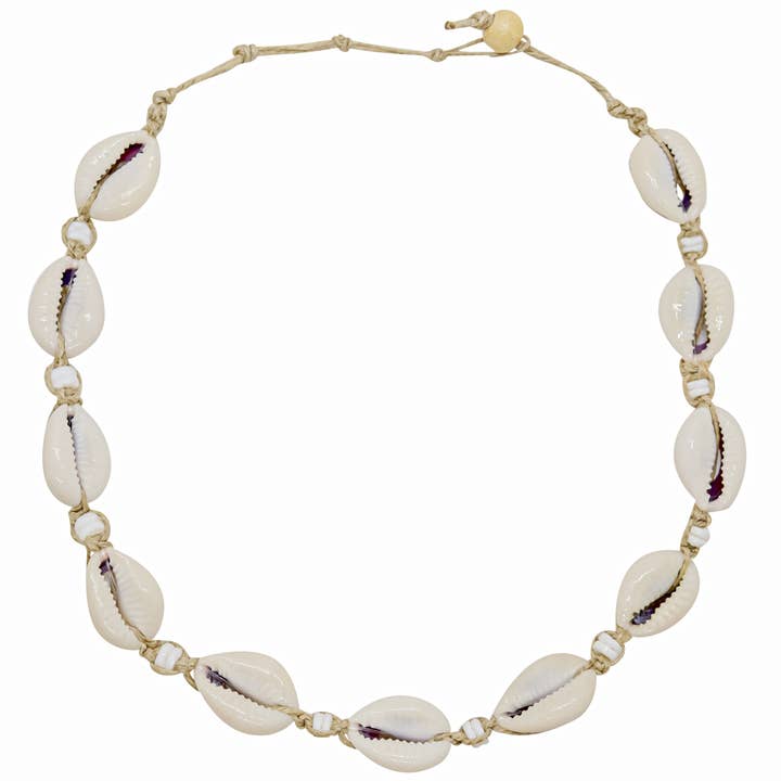 Natalia - Wholesale Choker/Collar - Cowrie Shell Necklace - Hemp Seashell Choker Hand Braided13