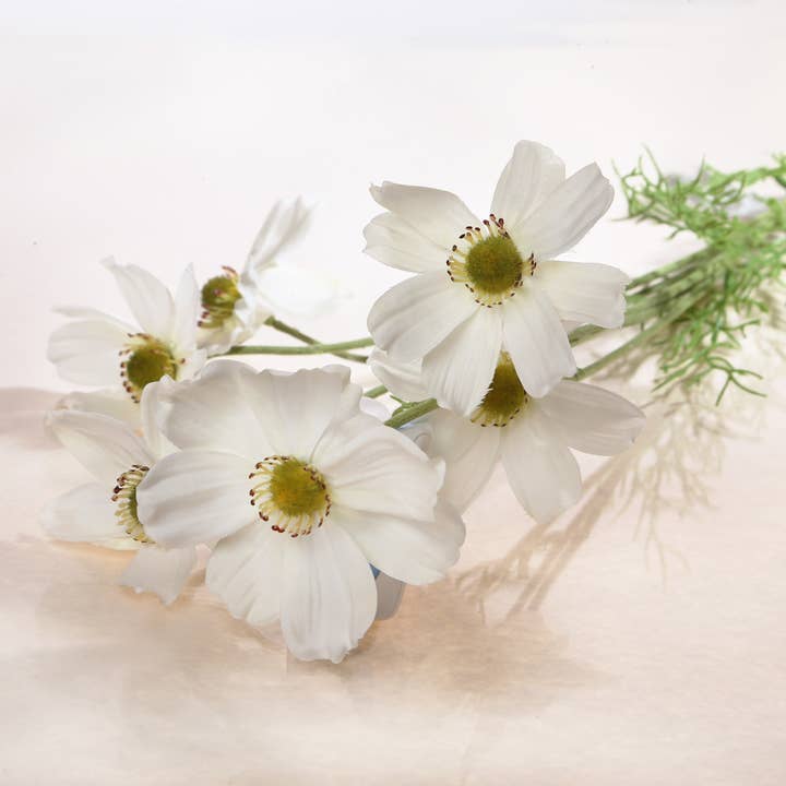 Mezu Silk Flowers – wholesale Artificial flowers – Artificial White Cosmos Daisy Silk Spray Stem