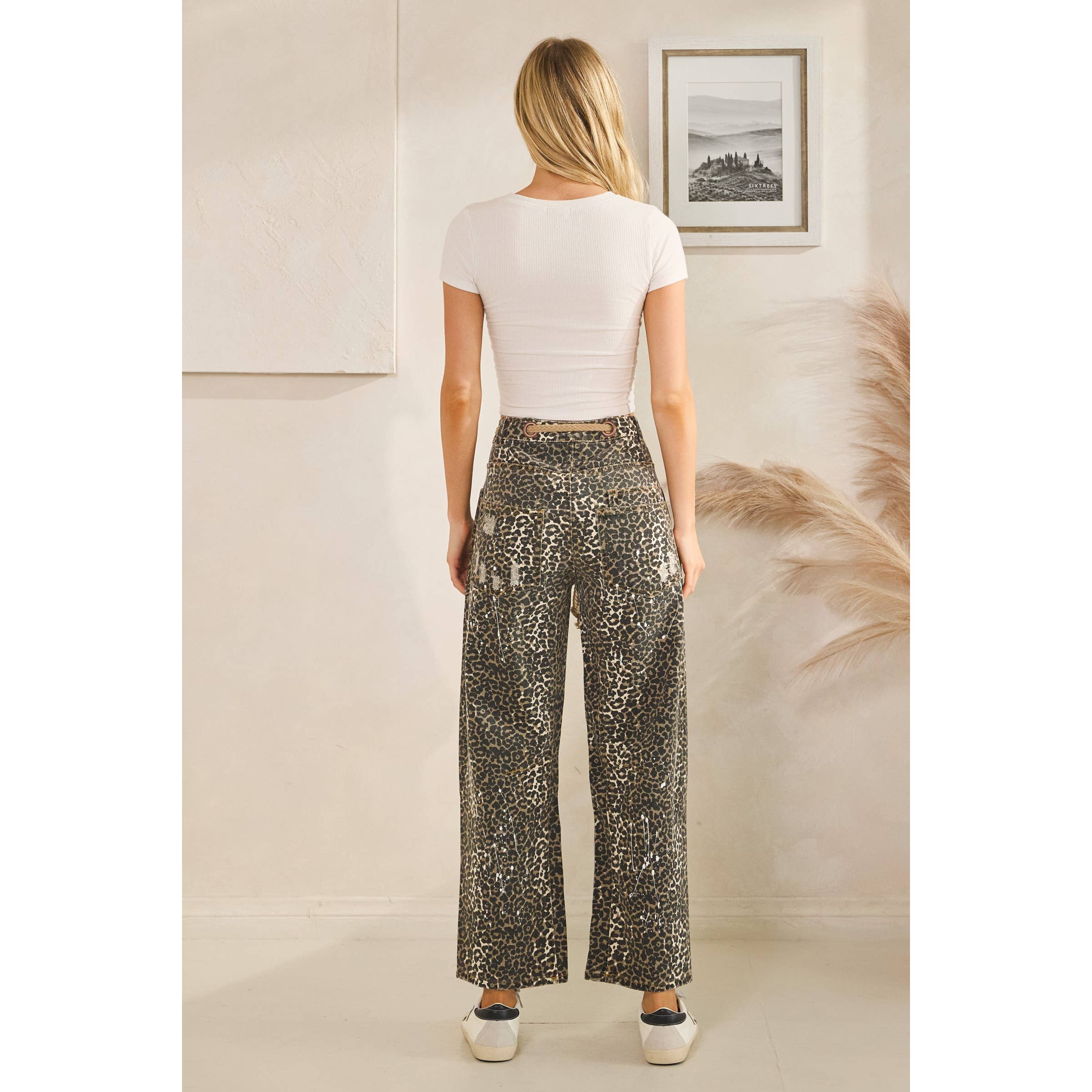 LÉOPARD MOKA PANTALON CAMOUFLAGE DÉLAVÉ ET USÉ en vente sur Faire7