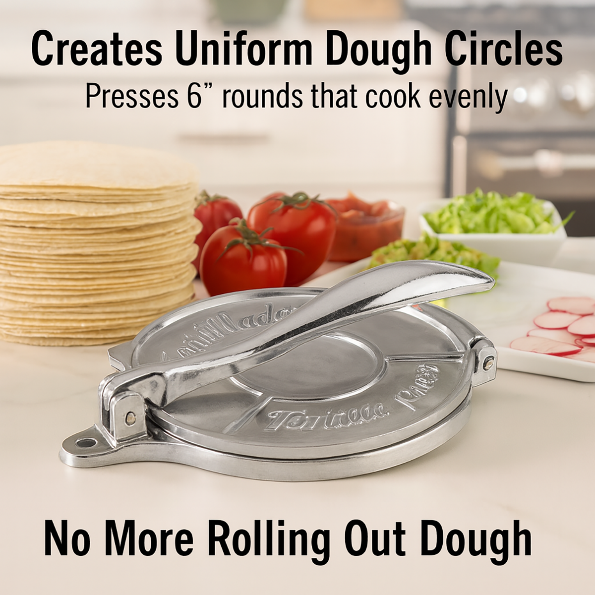 HIC - Harold Import Co. - Wholesale Kitchen Tool/Gadget - HIC Kitchen Tortilla Press, 6in1