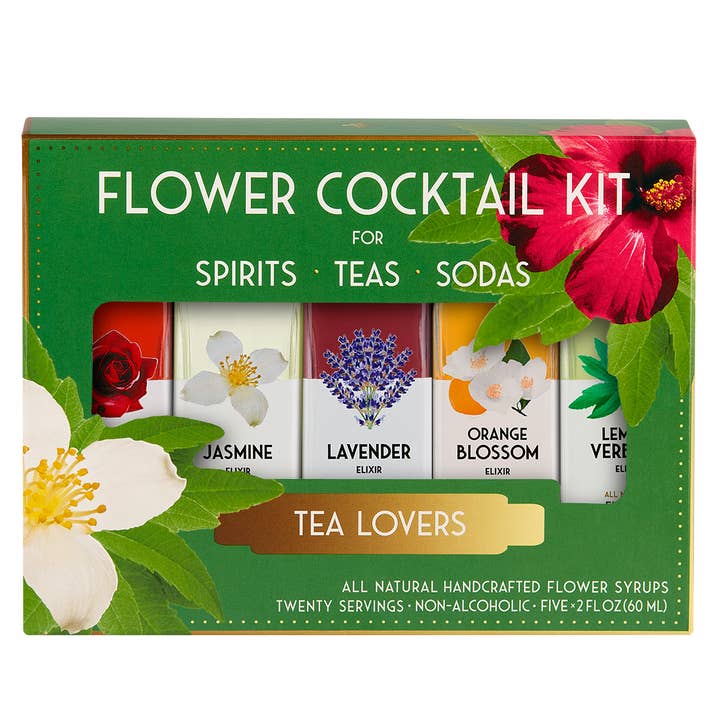 Tea Lovers Cocktail Kit. 5-Pack Flower Syrups. for wholesale by Floral Elixir Co.