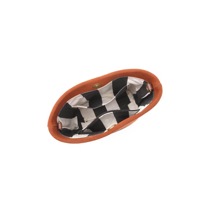 R.Riveter - Wholesale Crossbody bag – Women's - Betsy Bucket Bag | Rust Suede + Brown6