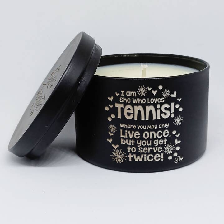 Suzy Toronto Wholesale - Wholesale Travel Candles - Premium Scented Tennis Jar Candle in Engraved Tin