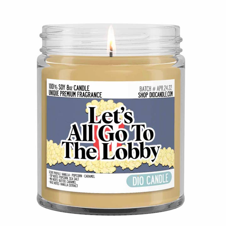 Candela da film Let's Go the Lobby per la vendita all'ingrosso da parte di Dio Candle Company