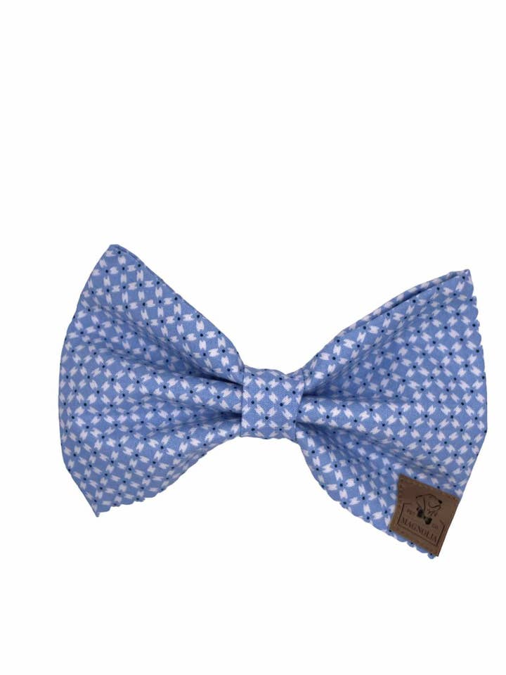Powder Blue and White Game Day Bow Tie for wholesale by The Magnolia Pet Co.