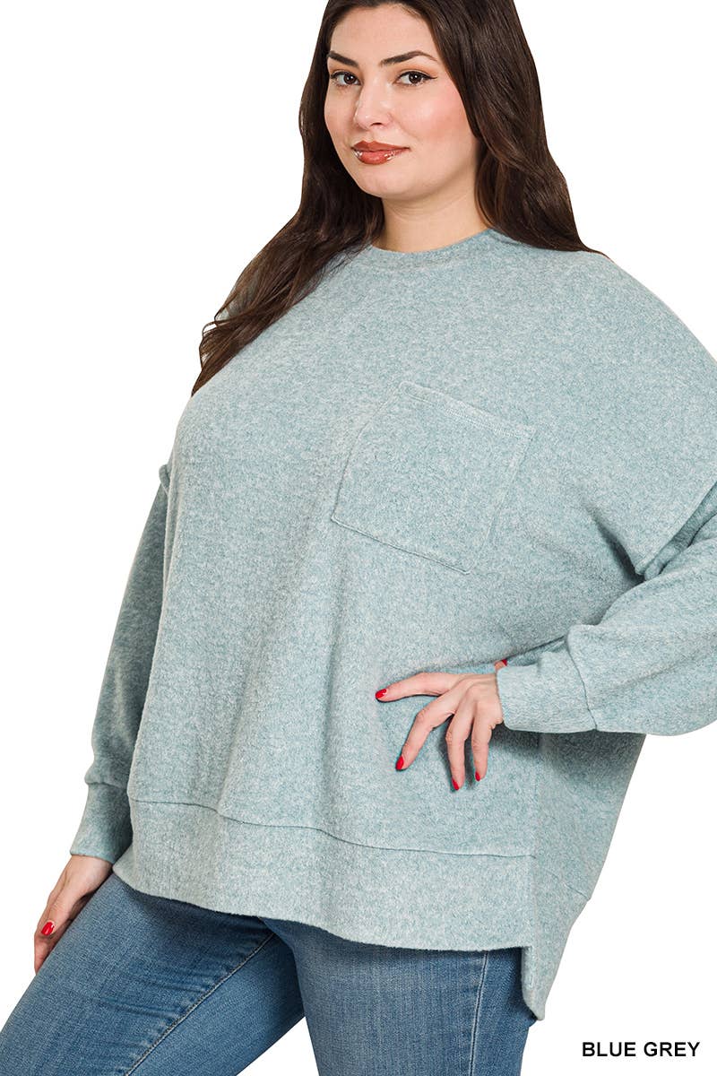 42POPS - Vente Pull en maille – femme - ..Plus Pull Oversize Mélangé Brossé19