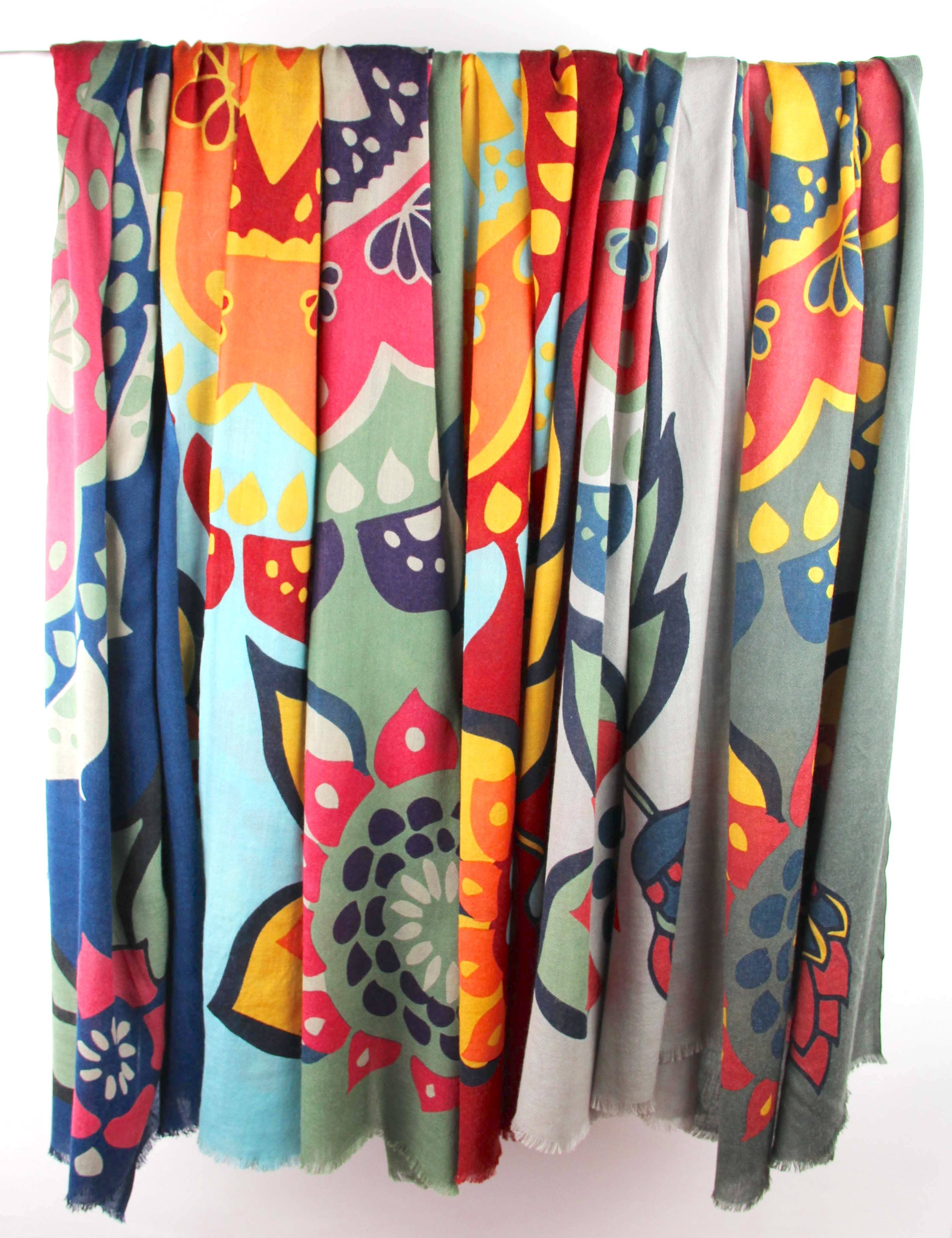 Les Belles Vagabondes - Wholesale Scarf - Women's - Goya Turquoise Wool Scarf2