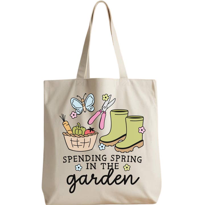Spending Spring in the Garden Tote Bag for wholesale by Nearly June Design Co