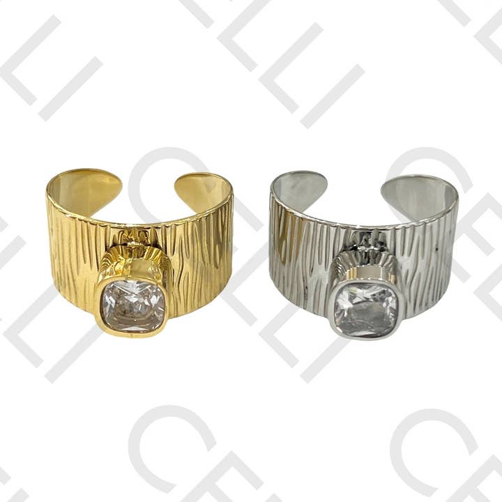 Stålringe - Kvadratisk brillant for engroshandel hos Celli Biju