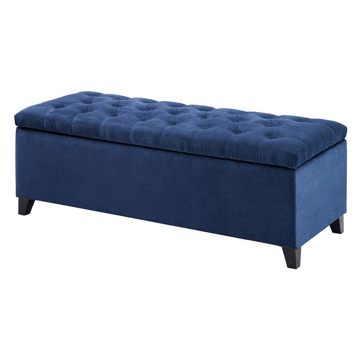 Olliix - Wholesale Bench - Button Tufted Upholstered Storage Bench, Navy Blue *