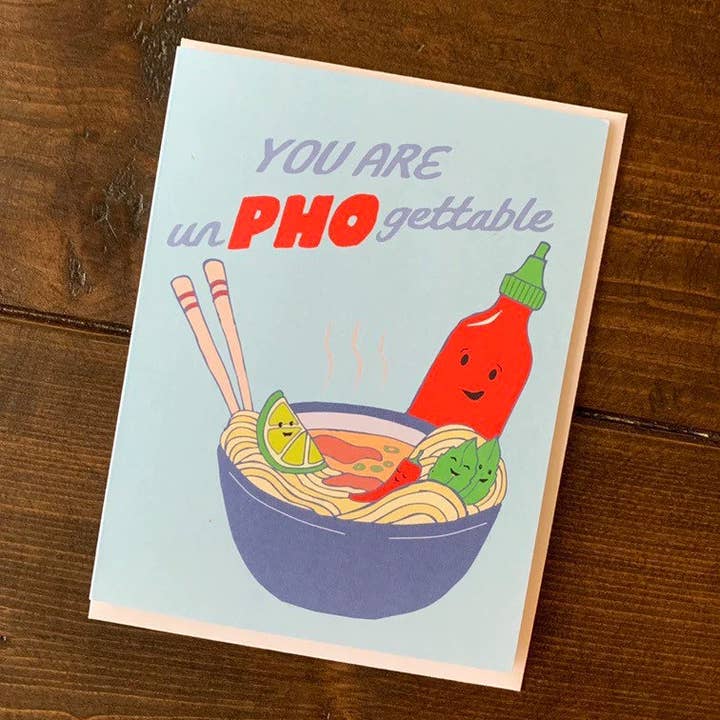 Papermain - Wholesale Everyday Greeting Card - Pho Noodle Card - Pho Art, Vietnamese Pho Card, Noodle Bowl Card, Pho Puns, Pho Bowl,Punny Goodbye Card