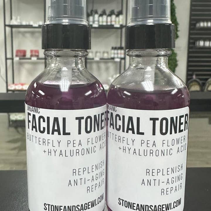 ERTH World Corp DBA Stone+Sage - Wholesale Facial Toner - Butterfly Pea Flower Green Tea Hyaluronic Acid Facial Toner