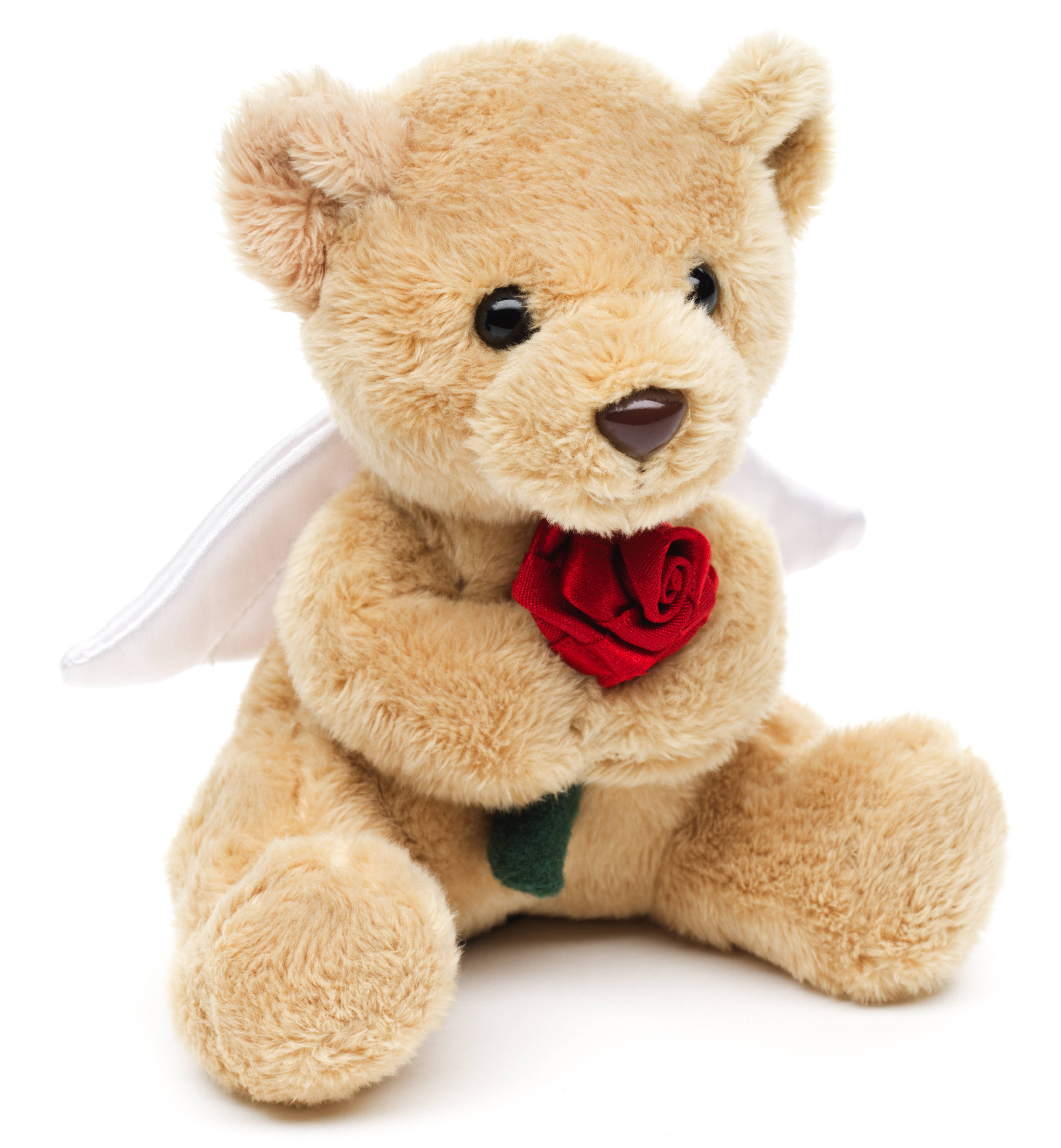 Uni Toys - Wholesale Stuffed/Plush Toy - Kids & Baby - Guardian Angel Teddy Bear with Red Rose - Cuddle/Plush Toy0